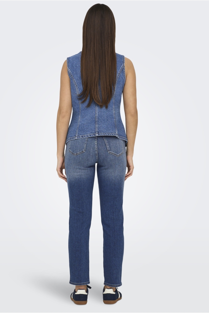 ONLGIULINA S/L BUTTON VEST DNM MAE 15354753 MEDIUM BLUE DENIM